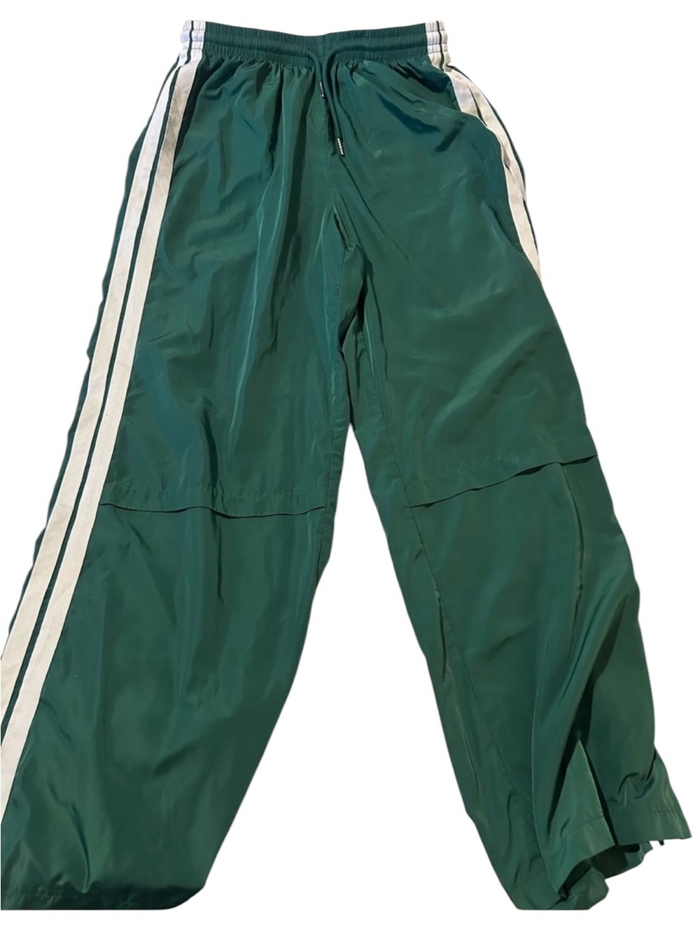 EDIKTED Fauna Nylon Track Pants Size Larg Green White Side
Stripe Sporty Wide Le - Picture 6 of 7